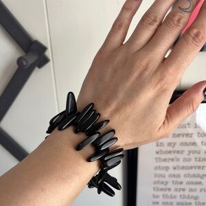 Elegant Black Onyx Spike Bracelet